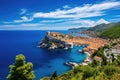 Panoramic view of the old town of Dubrovnik, Croatia, A panoramic view of the walled city, Dubrovnik Croatia, AI Generated Royalty Free Stock Photo