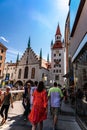 Panoramic view of Old Town Hall at Marienplatz Square in Munich, Bavaria, Germany Royalty Free Stock Photo