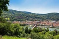 Panoramic view of the old town of Heidelberg with famous Heidelberg Castle Royalty Free Stock Photo