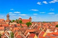 Panoramic view of old town of Nuremberg in Germany Royalty Free Stock Photo