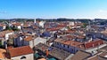 Panoramic view of the old town of Porec from the bell tower of the Euphrasian Basilica - Istria, Croatia / Panoramski pogled Royalty Free Stock Photo