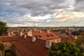 Beautiful view on Prague and the old town on a cloudy day before sunset.