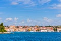 Panoramic view on old town Rovinj from harbor. Istria peninsula, Croatia Royalty Free Stock Photo