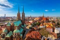 Panoramic view of the Old Town of Wroclaw and the Odra River. Wroclaw, Poland Royalty Free Stock Photo