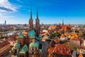 Panoramic view of the Old Town of Wroclaw and the Odra River. Wroclaw, Poland Royalty Free Stock Photo