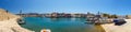 Panoramic view of the old venetian harbor in Rethymno, Greece Royalty Free Stock Photo