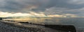 Panoramic view of Olympic Peninsula from across Admiralty Inlet Royalty Free Stock Photo