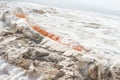 Panoramic view onto famous natural travertine pools and terraces of Pamukkale, Turkey. All natural objects included in UNESCO Royalty Free Stock Photo