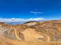 Panoramic view of open pit mine, out of operations