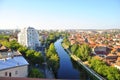 Panoramic view of Oradea and Crisul Repede River Royalty Free Stock Photo