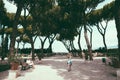 Panoramic view of Orange Garden (Giardino degli Aranci) on Aventino Hill Royalty Free Stock Photo