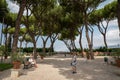 Panoramic view of Orange Garden (Giardino degli Aranci) on Aventino Hill Royalty Free Stock Photo