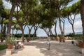 Panoramic view of Orange Garden (Giardino degli Aranci) on Aventino Hill Royalty Free Stock Photo