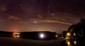 Panoramic view of orion over the Ullswater and a boathouse