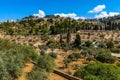 Panoramic view of Orson Hyde Memorial Garden on Mount of Olives, in Kidron reiver valley near Jerusalem, Israel