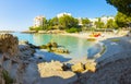 Panoramic view os Ses Illetes beach Royalty Free Stock Photo