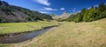 Panoramic view in the Ossau Valley in the Pyrenees France Royalty Free Stock Photo