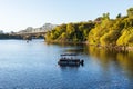 Panoramic view of Ottawa River and Alexandra Bridge from Ottawa to Gatineau city of Quebec, Canada Royalty Free Stock Photo