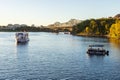 Panoramic view of Ottawa River and Alexandra Bridge from Ottawa to Gatineau city of Quebec, Canada Royalty Free Stock Photo