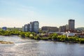 Panoramic view of Ottawa River and Gatineau city of Quebec, Canada Royalty Free Stock Photo