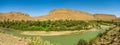 Panoramic view at the Oued Ziz city with river Ziz , Morocco Royalty Free Stock Photo