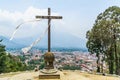 Panoramic view over Antigua in Guatemala Royalty Free Stock Photo