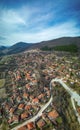 Panoramic view over authentic houses in folk Bulgaria Jeravna Royalty Free Stock Photo