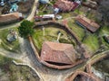 Panoramic view over authentic houses in folk Bulgaria Jeravna Royalty Free Stock Photo