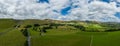 Panoramic view over the beautiful landscape of Peak District National Park Royalty Free Stock Photo