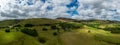 Panoramic view over the beautiful landscape of Peak District National Park Royalty Free Stock Photo