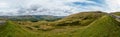 Panoramic view over the beautiful landscape of Peak District National Park Royalty Free Stock Photo