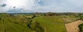 Panoramic view over the beautiful landscape of Peak District National Park Royalty Free Stock Photo