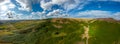 Panoramic view over the beautiful landscape of Peak District National Park Royalty Free Stock Photo