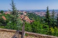 Panoramic view over Bergamo, Italy, from the hill of Old Town Citta Alta Royalty Free Stock Photo