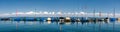 Panoramic View over Bodensee from Rorschach, Switzerland Royalty Free Stock Photo