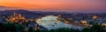 Panoramic view over the budapest at sunset Royalty Free Stock Photo