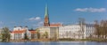 Panoramic view over Burgsee lake and historic city Schwerin