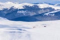 Panoramic view over Carpathian Mountains in wintertime. Winter Royalty Free Stock Photo