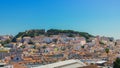 Panoramic view over the center of Lisbon, Portugal from the viewpoint called: Miradouro de Sao Pedro de Alcantara