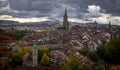 Panoramic view over the city of Bern - the capital city of Switzerland Royalty Free Stock Photo