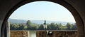 Panoramic view over the Danube near the town Ybbs in Austria.