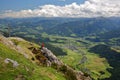 Panoramic view over the Enns Valley from Mount Stoderzinken Grobming in the Enns Valley, Salzkammergut, Styria, Austria Royalty Free Stock Photo