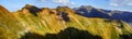 Panoramic view over the highest Romanian  mountains Fagaras Royalty Free Stock Photo