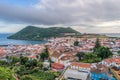 Panoramic view over the historic center of Angra do HeroÃÂ­smo and Monte Brasil in Terceira - Azores PORTUGAL