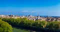 Panoramic view over the historic center of Rome, Italy from Cast Royalty Free Stock Photo