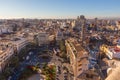 Panoramic View Over Historic Center of Valencia, Spain. Royalty Free Stock Photo