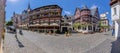 Panoramic view over the historic half-timbered houses of the idyllic German wine village Bacharach Royalty Free Stock Photo