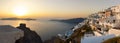 Panoramic view over Imerovigli, Santorini, at sunset