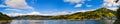 Panoramic view over Izvorul Muntelui lake and dam Royalty Free Stock Photo