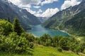 Panoramic view over Kloental and Lake Kloentalersee in Switzerland Royalty Free Stock Photo